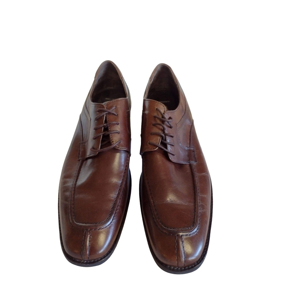 Johnston & Murphy Mens Leather Lace-Up Brown Dress Shoes Size 12 Medium